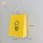26cm Height Coated Yellow Paper Gift Bags Reusable With Smile Face